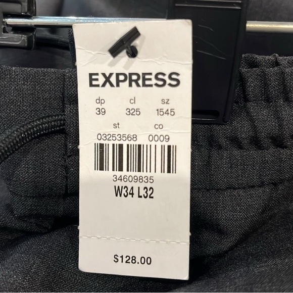 🐟Express Men’s Extra Slim Charcoal Wool Blend Modern Tech Dress Pants NWT - Picture 5 of 6